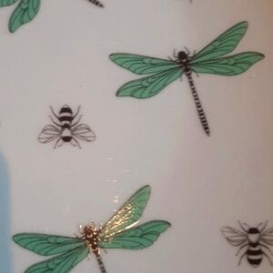 4Pc Elum Home Dragonflies & Bees Dessert Salad Plates Dishes